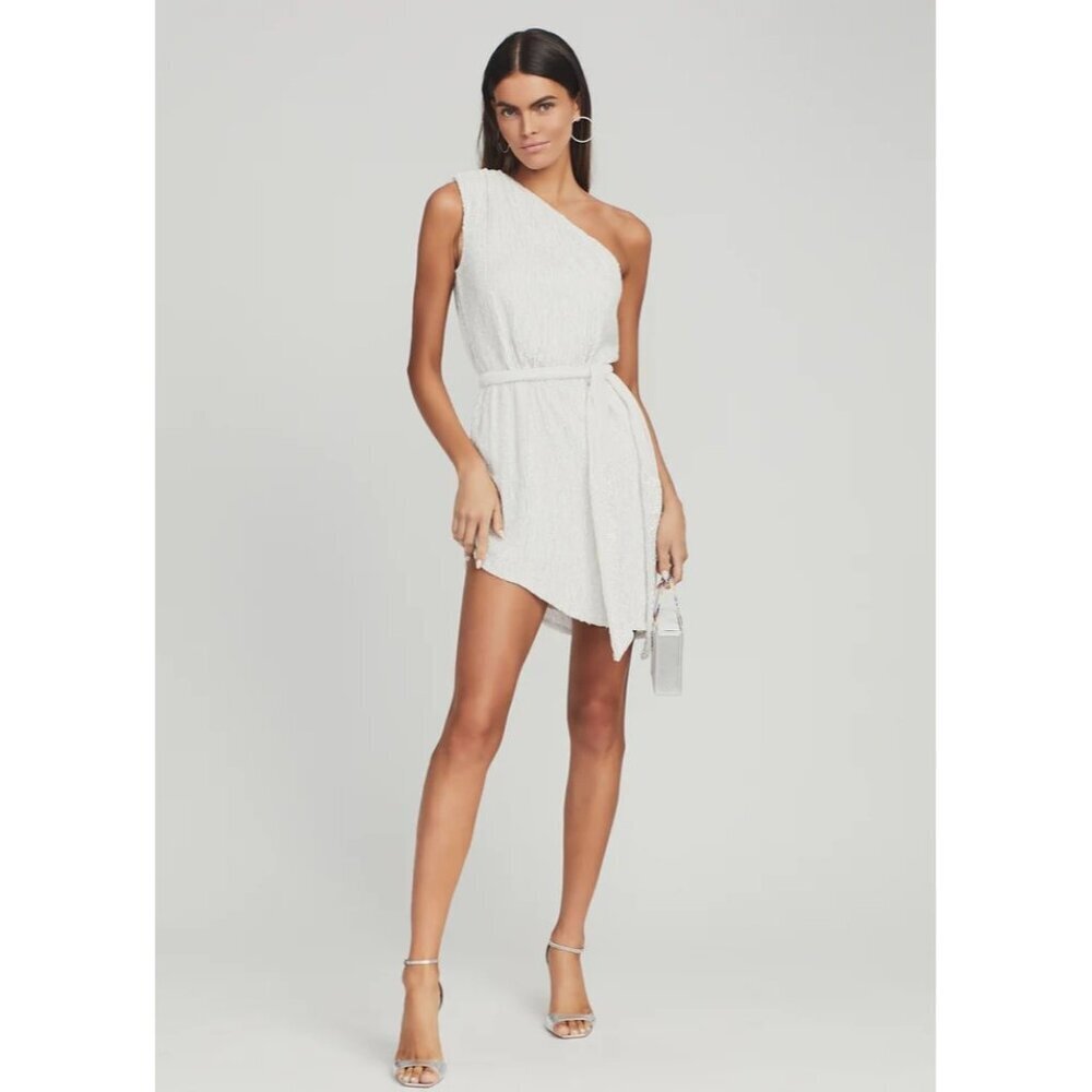 retrofete Ella Sequin Dress Moonglow White Womens Size Medium